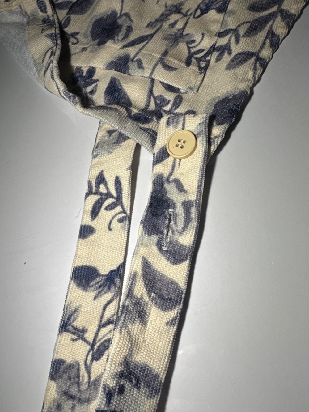 Cider Cream and Navy Floral Overall Skort. 3 Strap Lengths. Summer Print. Whimsy - Picture 8 of 8